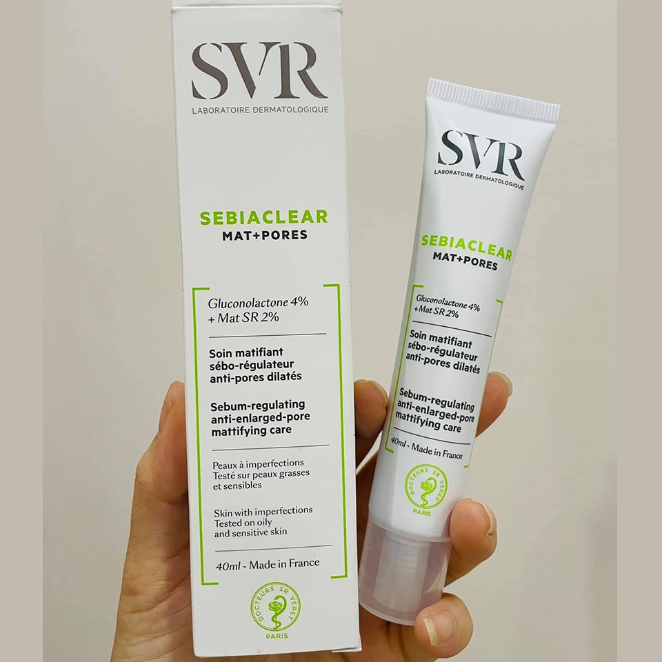 ✅ Kem Dưỡng Kiềm Dầu Giảm Mụn Và Thu Nhỏ Lỗ Chân Lông SVR Sebiaclear Mat + Pores 40ml