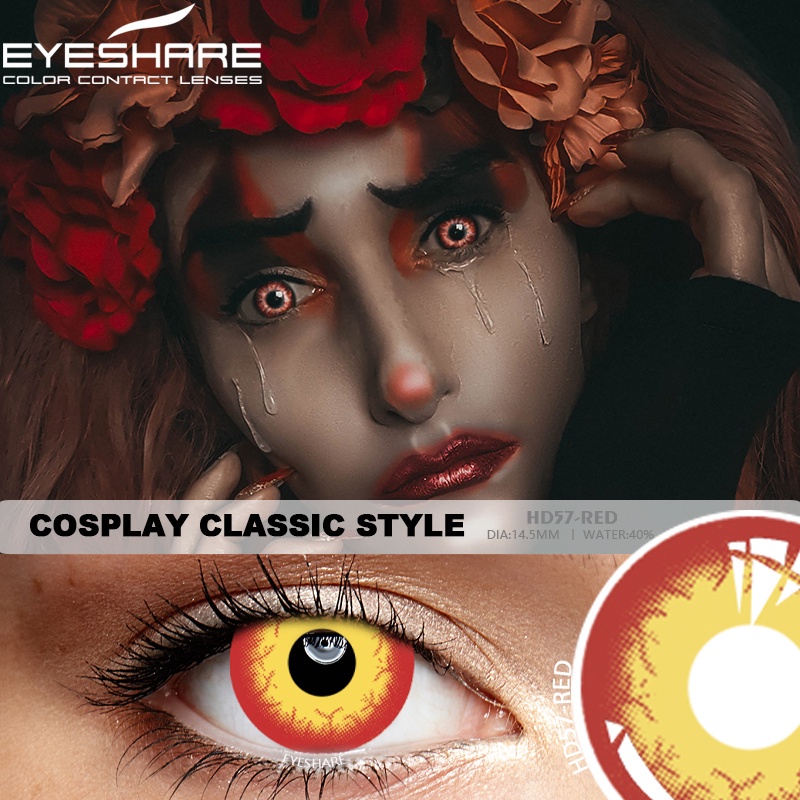 EYESHARE 1 Cặp Kính Áp Tròng Hóa Trang Halloween Độc Đáo lens thời trang