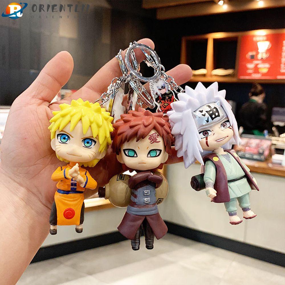 ORIENTLII Móc khóa cao su phong cách nhân vật hoạt hình 3D Naruto Sasuke