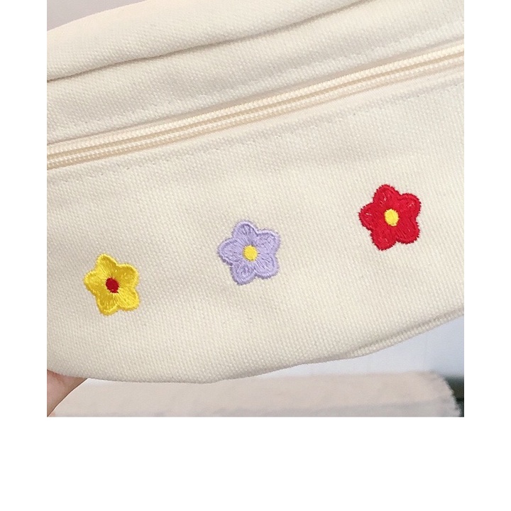 Túi bao tử thêu hoa Túi đeo chéo thời trang nữ xinh xắn - Mã TV015