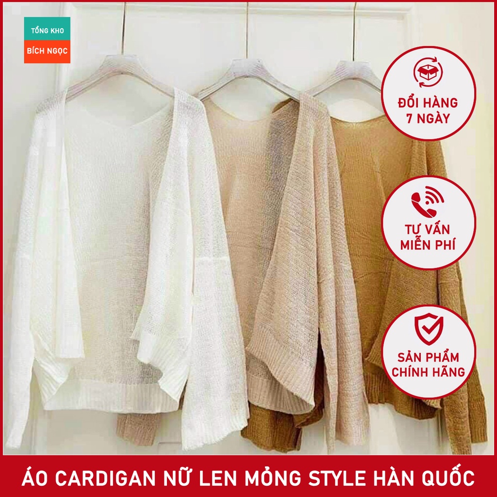 Áo Khoác Cardigan Len Mỏng - MẶC MÙA HÈ SEXY - Trẻ Trung Phong Cách Hàn Quốc