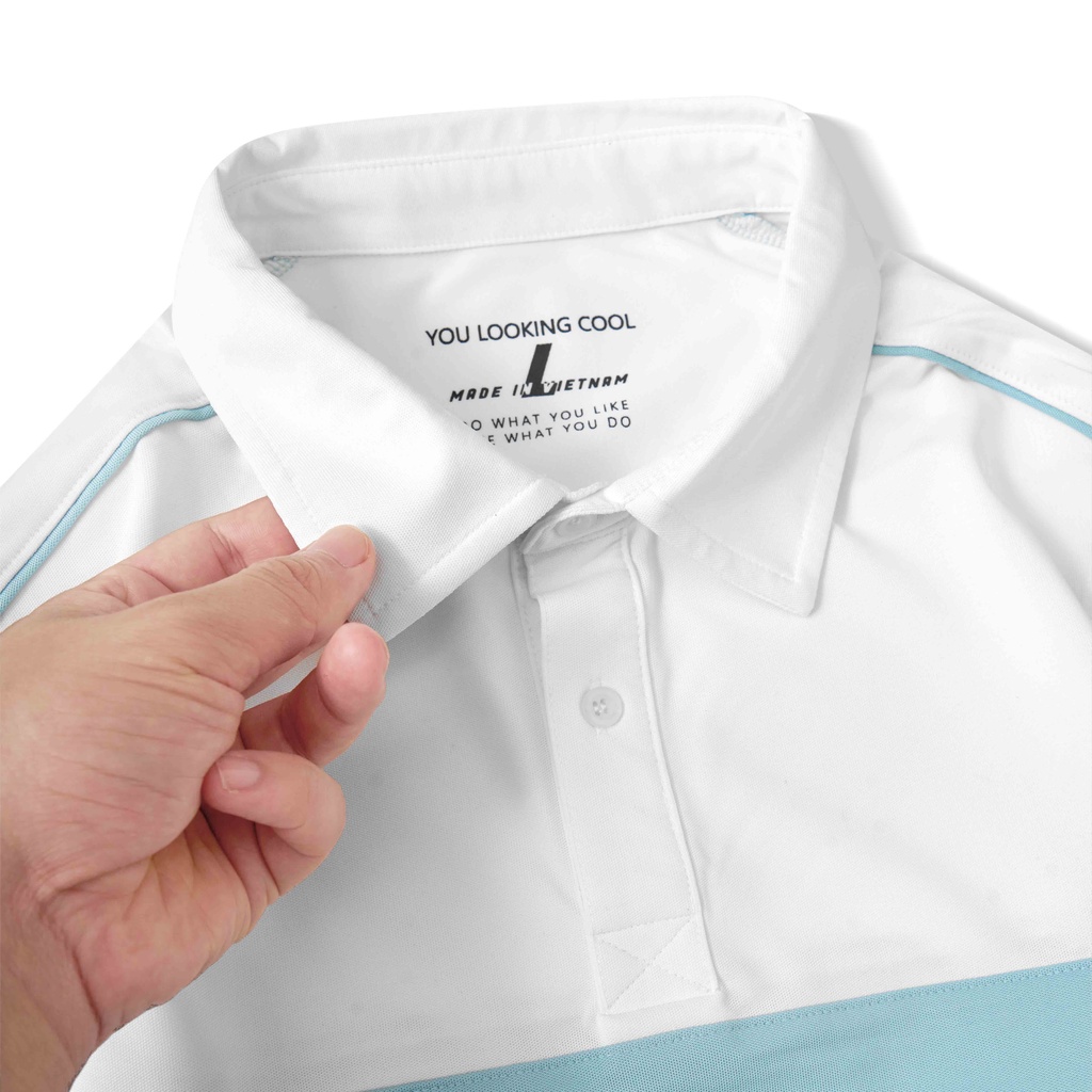 Áo thun polo DONMAN có cổ phối 2 màu cao cấp Cotton coolmate Pique Basic, co giãn thấm hút tốt AT06