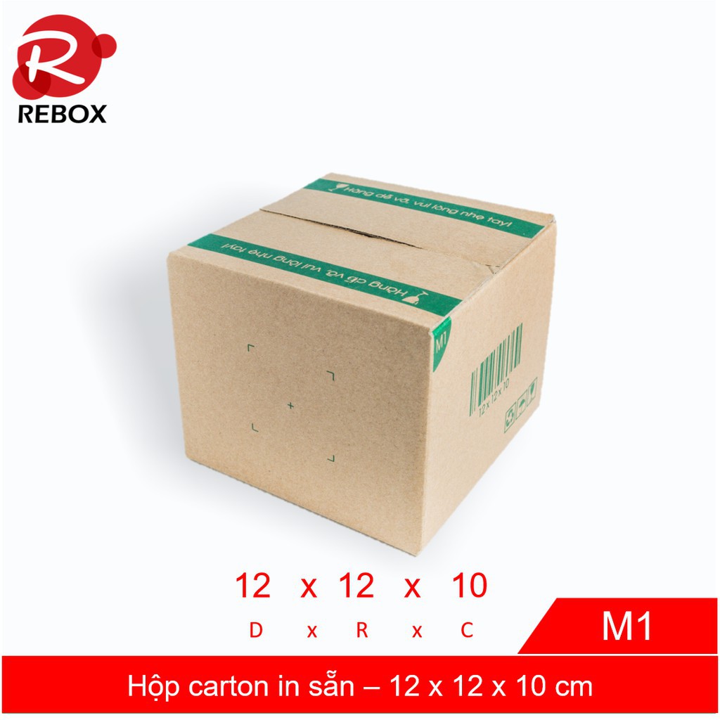 Hộp 12x12x10 cm - 50 hộp carton đóng hàng in sẵn giá rẻ