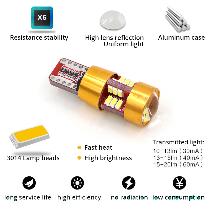 Bộ 2 đèn LED đỗ xe không lỗi 12V/T10/194/168/W5W/27 W202/W220/W124/W211/W222/X204/W164/W204/W203/W210 cho Mercedes Benz