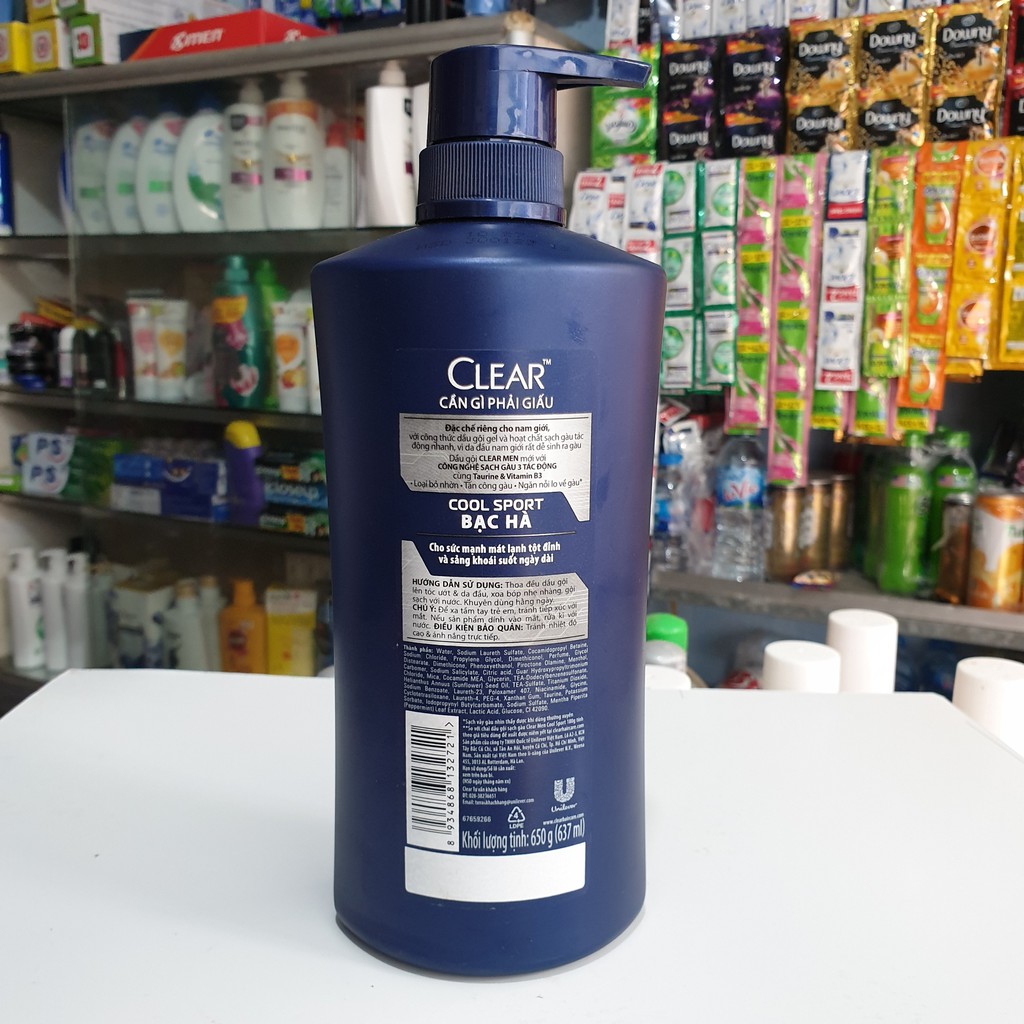 DẦU GỘI ĐẦU CLEAR MEN SẠCH SÂU CHAI 650G tặng chai nhỏ 140g