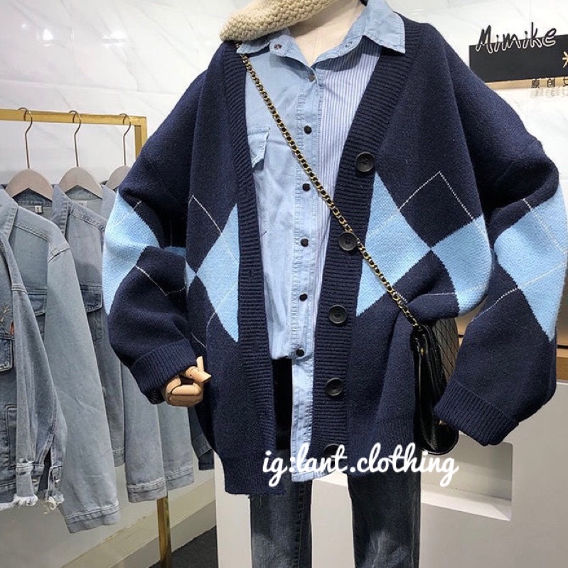 Áo khoác cadigan len thổ cẩm zic zac