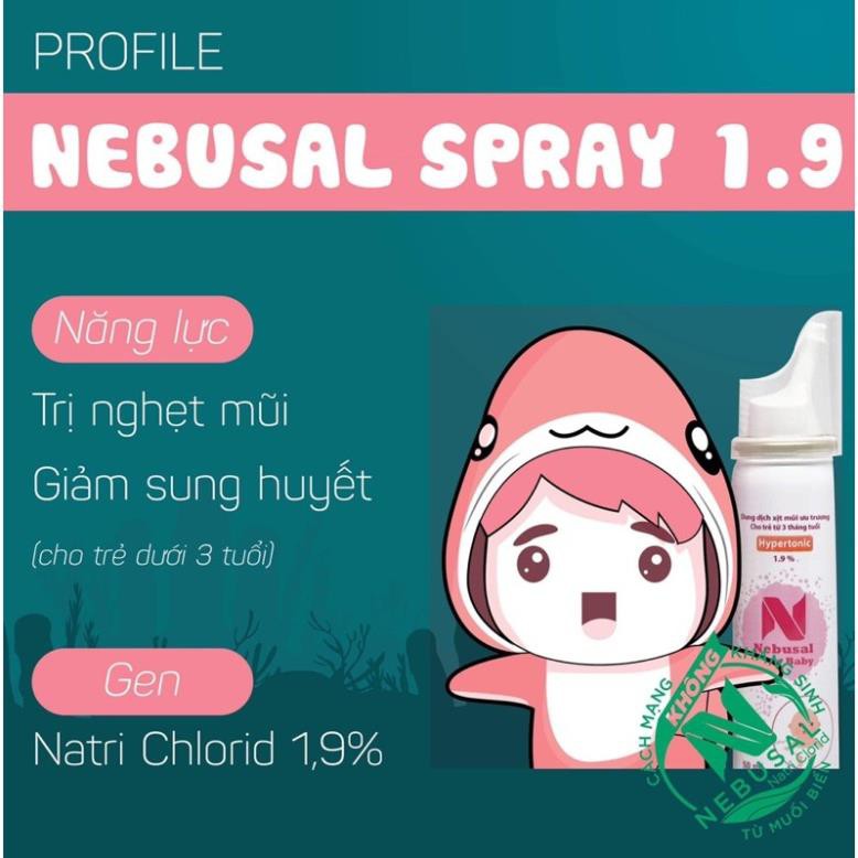 Nebusal - Xịt vệ sinh mũi, nghẹt mũi, sổ mũi, vệ sinh tai