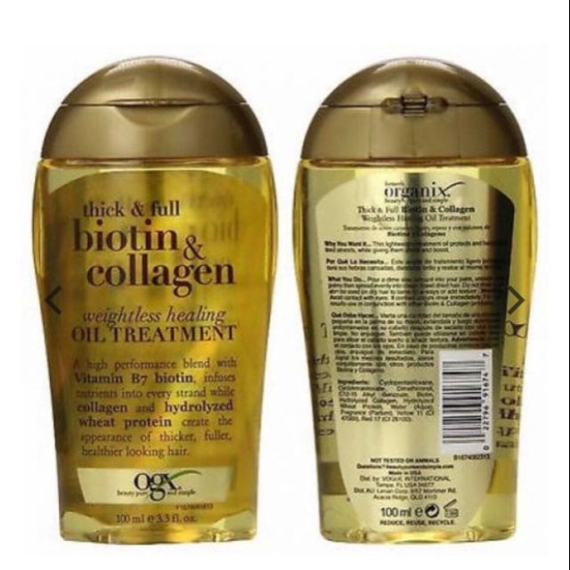 Dầu Dưỡng Tóc OGX Biotin & Collagen Weightless Healing Oil Treatment 100ml