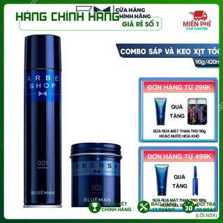 Combo gel wax tạo kiểu tóc + gôm xịt giữ cứng nếp tóc blueman
