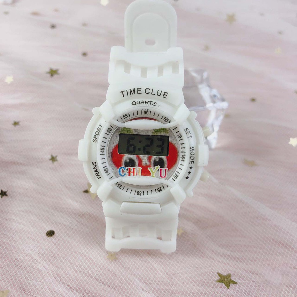 Đồng hồ trẻ em điện tử led Time Clue TC02 dây cao su êm tay, mặt số dể xem giờ