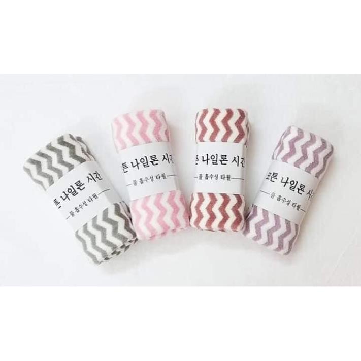 (giá sỉ = lẻ) SET 10 KHĂN MẶT KẺ HÀN QUỐC PHỐI MÀU LÔNG MỀM MỊN