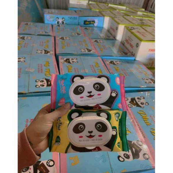 Khăn giấy ướt ❤️𝑭𝒓𝒆𝒆𝒔𝒉𝒊𝒑❤️ Khăn giấy ướt Phú Đạt hình  gấu 1 gói 120 tờ