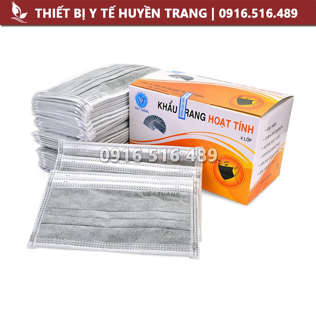 Khẩu Trang Y Tế Kháng Khuẩn 4 Lớp Lọc (Hộp 50 Cái) Thiết Bị Y Tế Huyền Trang