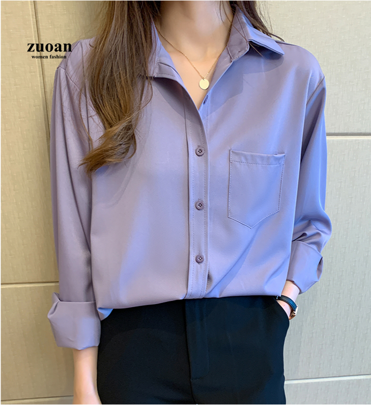 SUXI Áo Sơ Mi Voan Dài Tay Xinh Xắn Cổ Điển Dành Cho Nữ