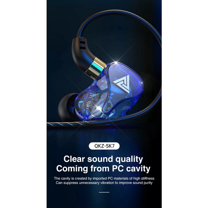 Tai nghe QKZ SK7, đẹp hơn, Bass tốt hơn, có micro và tăng giảm âm lượng
