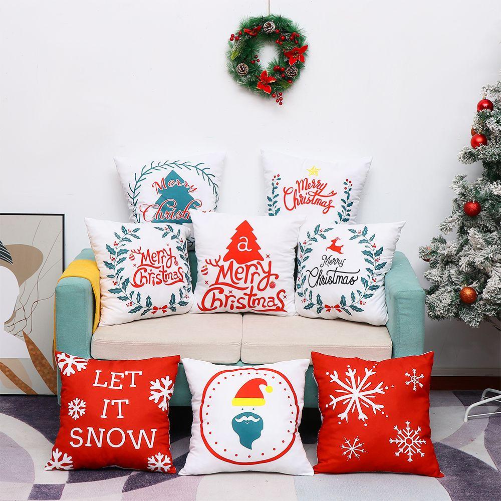Vỏ Gối In Họa Tiết Ông Già Noel Trang Trí Giáng Sinh