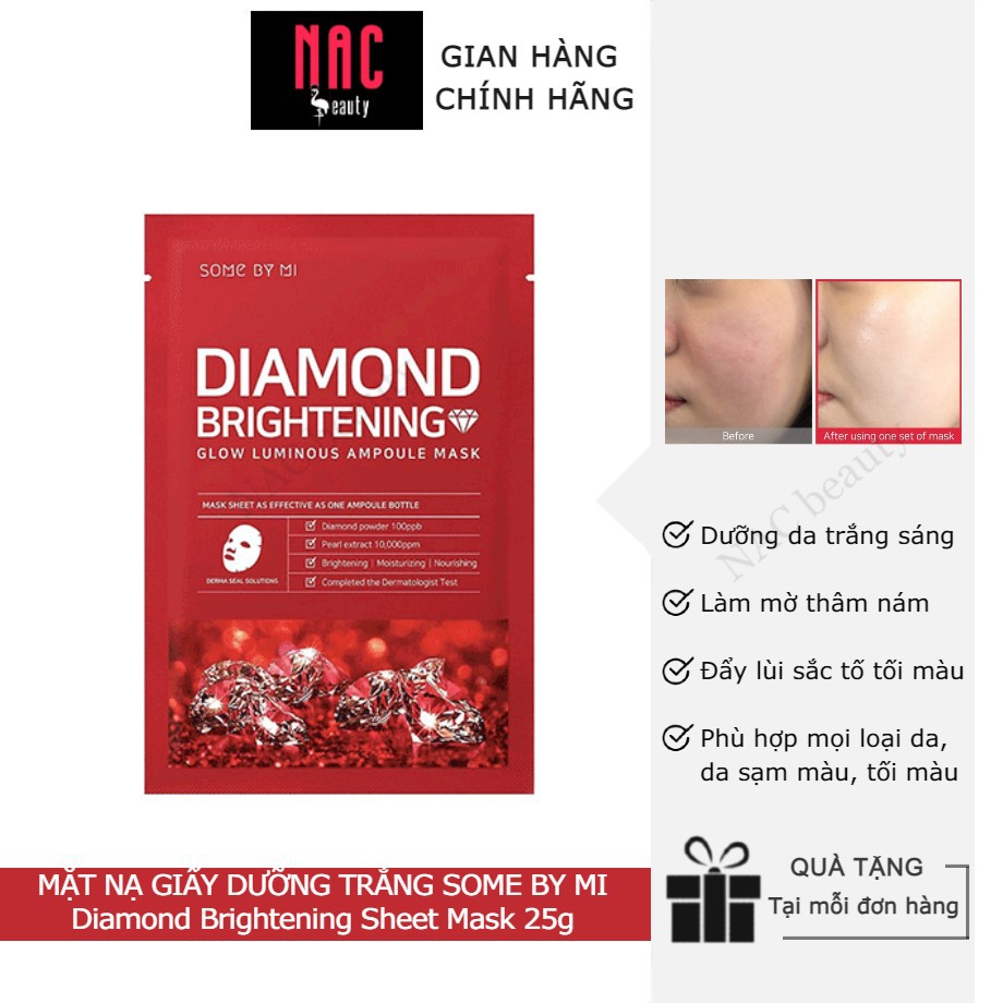 Mặt Nạ Giấy Giúp Dưỡng Trắng Da Some By Mi Diamond Brightening Mask Sheet 25g