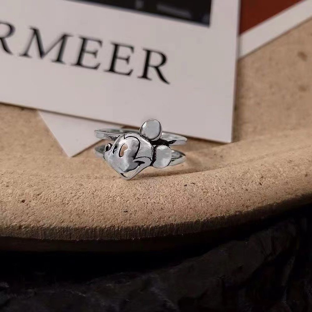 Nhẫn hở họa tiết chuột hoạt hình sáng tạo phong cách Hàn Quốc cổ điển dành cho nữ