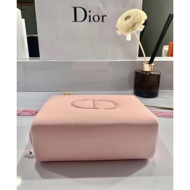 Túi makeup dior gift màu hồng