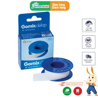 Băng dính vết thương GOMIX DELAP SILK TAPE, Băng keo dính cuộn vải lụa y tế độ dính cao 1.25cm*5m
