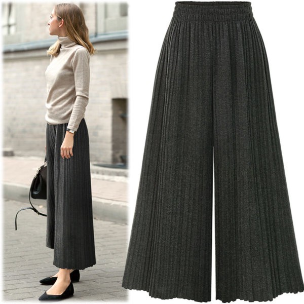 Quần ống rộng dập ly thun co giãn - Quần dài dập ly culottes | BigBuy360 - bigbuy360.vn