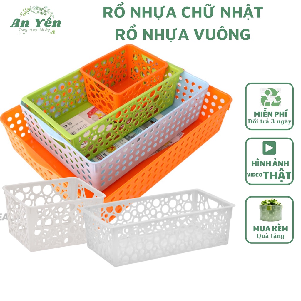 Rổ nhựa chữ nhật (28*15 cm)giá sỉ