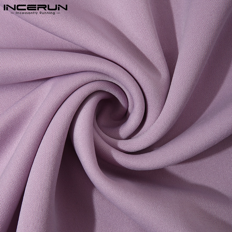 Áo Sweatshirt INCERUN cổ tròn tay dài màu trơn đơn giản dành cho nam