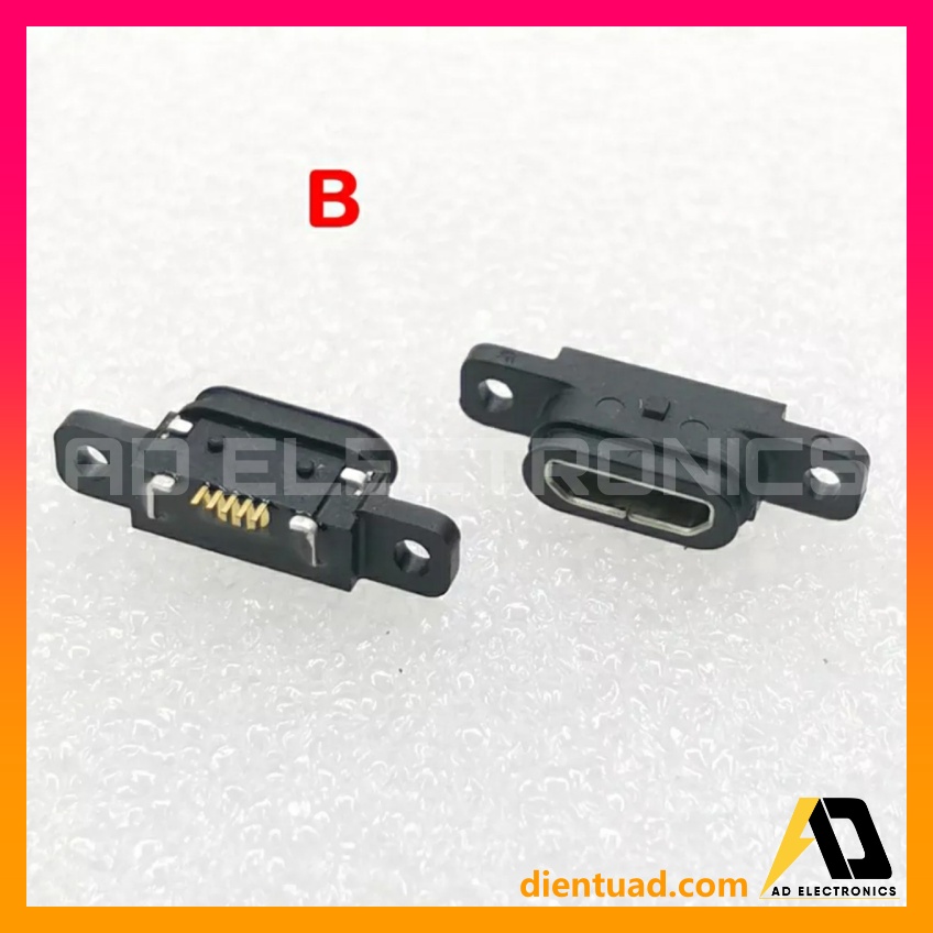 Cổng Micro USB cái 5 Chân Đồng Chất lượng cao Có Tai Bắt Vít tiện lợi DIY...From dientuad