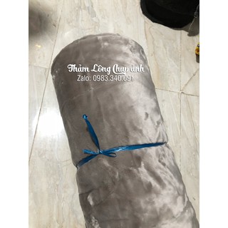 Thảm lông xám ruốc ngắn mịn - 1m x 80cm