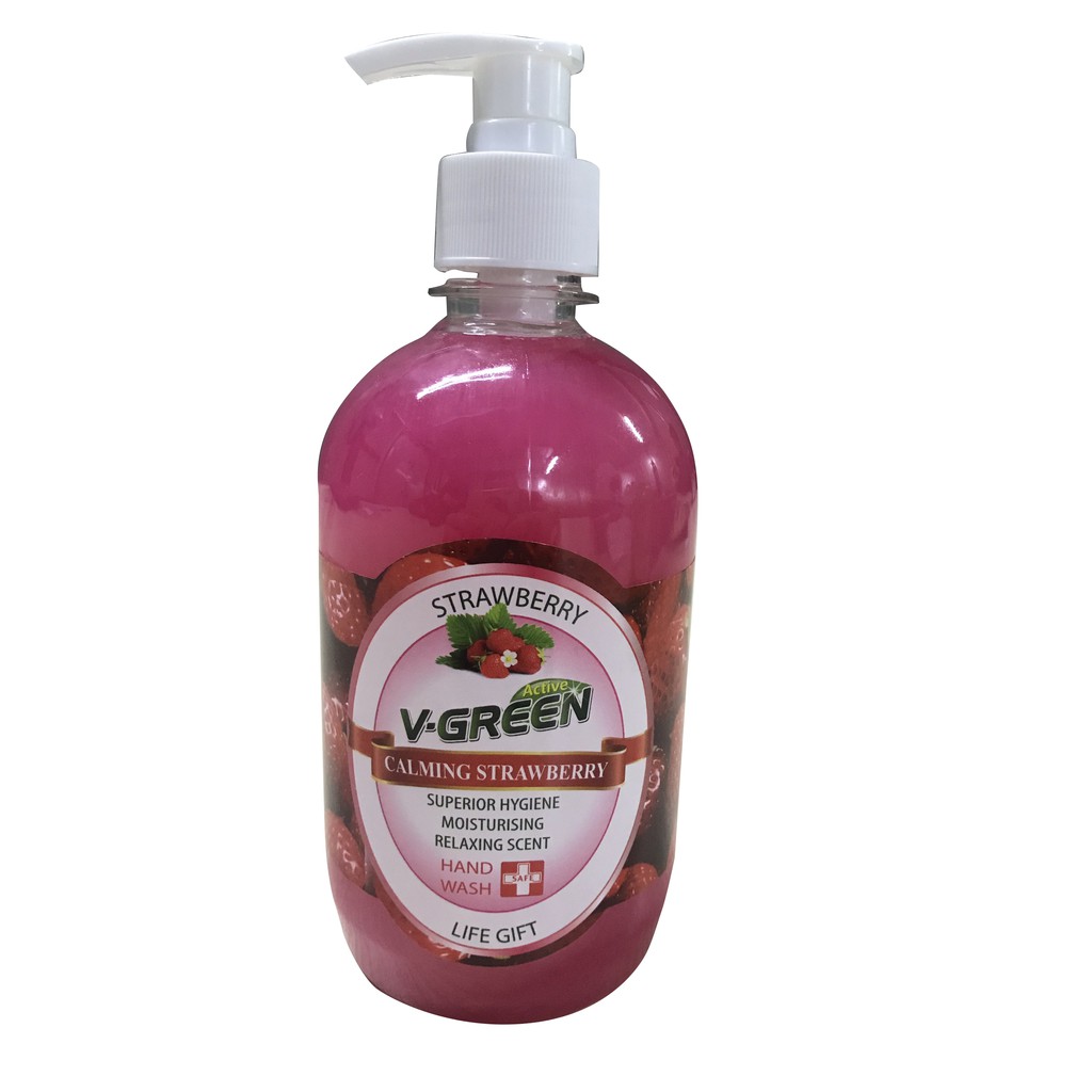 N­ước rửa tay Vgreen 500ml Hương Quế cam, Táo, Dâu, Bubble Gold