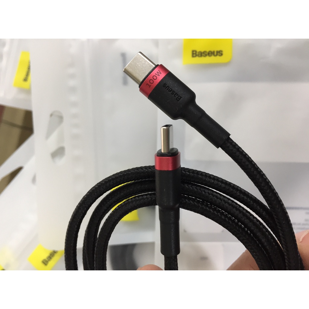 Cáp sạc Type C to Type C Baseus cafule dòng 5A sạc nhanh PD 100W dùng sạc cho Samsung/Macbook/ipad