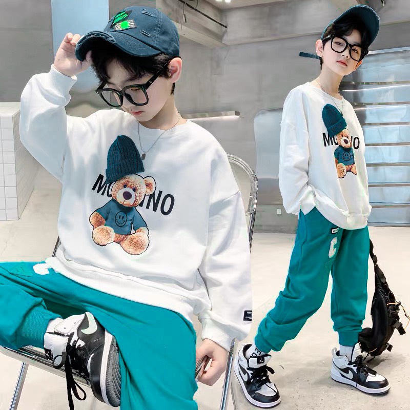 Bộ quần áo thu đông bé trai “MOTINO“ 14-48kg, đồ dài tay ấm áp cho bé trai 4-14 tuổi. Vải nỉ da cá dày đẹp. G49