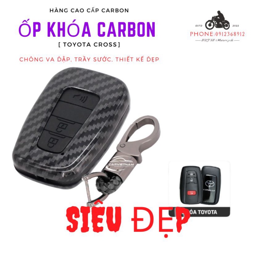 Ốp Chìa Khóa Ô Tô Toyota Corolla Cross Vân Carbon