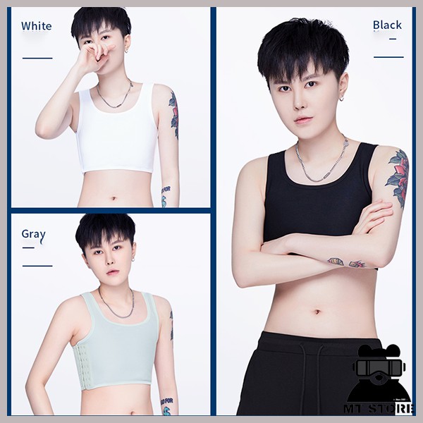 Áo nịt ngực ba lỗ ngắn lửng gài hông có viền dành cho Tomboy, Trans, Lesbian, SB