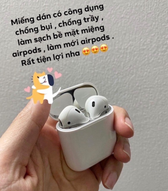 Dán chống bẩn airpod 1/2 (sạc dây và sạc không dây)