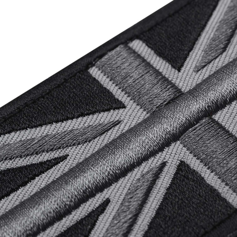 Thời TRANG Union Jack Vương quốc Anh Cờ huy hiệu Patch Stick Back 10cm x 5cm MỚI, (Black 'Gray)