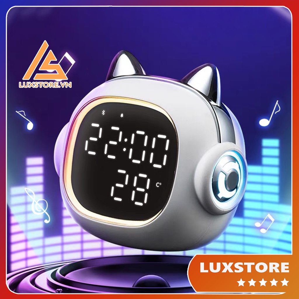 LOA BLUETOOTH MINI KHÔNG DÂY KIÊM ĐỒNG HỒ BÁO THỨC NGHE NHẠC LÀM ĐÈN NGỦ TRANG TRÍ – LUXSTORE