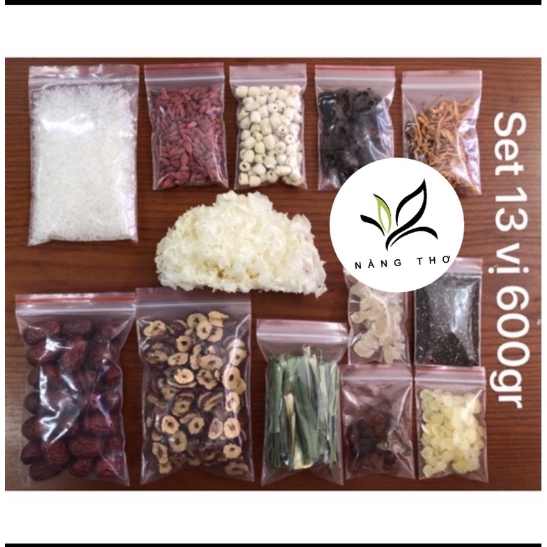Sét 𝐂𝐡𝐞̀ 𝐝𝐮̛𝐨̛̃𝐧𝐠 𝐧𝐡𝐚𝐧 𝟏4 𝐯𝐢̣ 702gr nấu 36-42 chén có  tặng quế hoa cao cấp