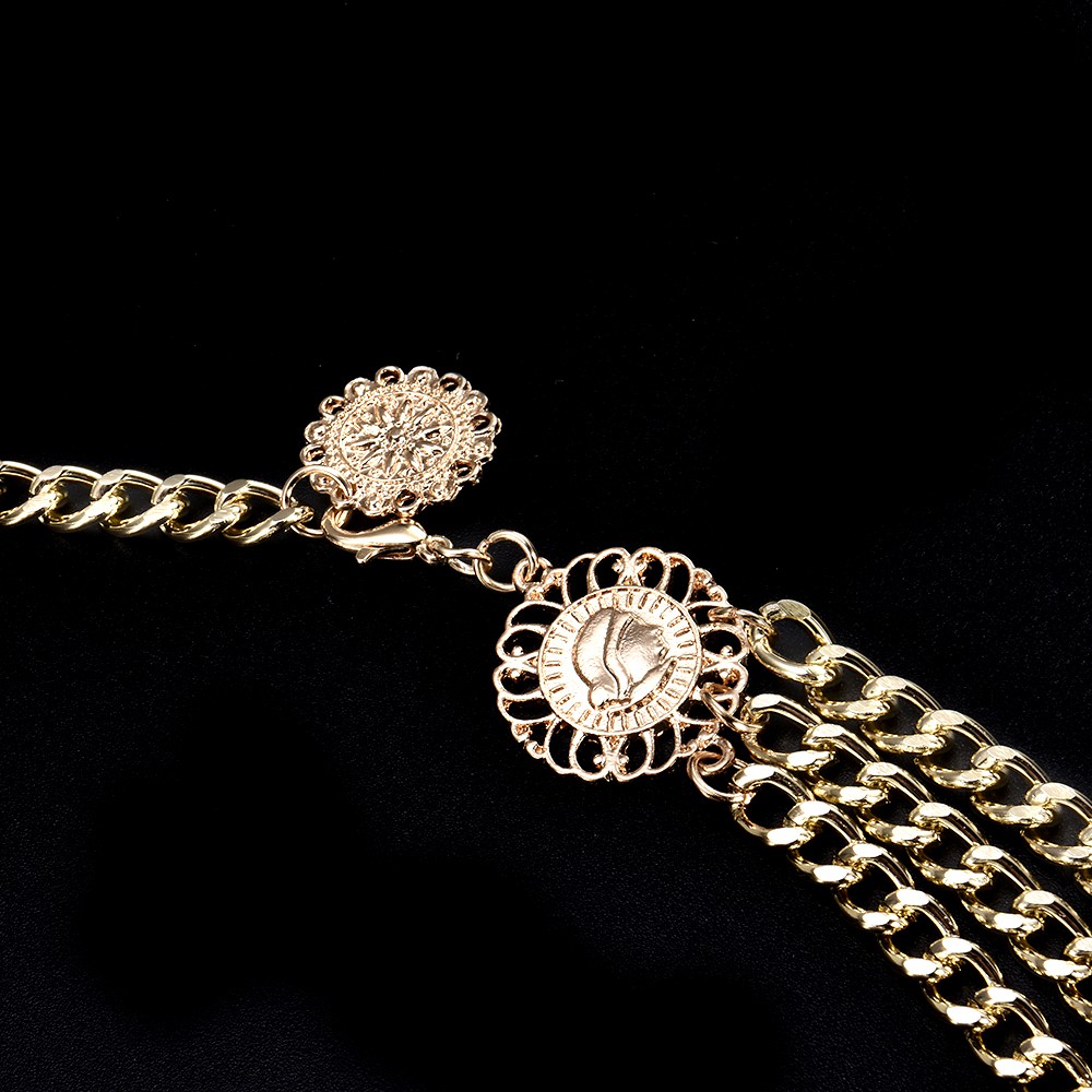 Dây thắt lưng 4 lớp phong cách vintage cá tính thời trang dành cho nữ