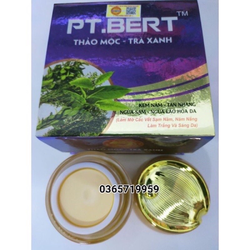 PT.BERT kem mụn thâm mờ sẹo se khít lỗ chân lông ,thảo mộc trà xanh hộp 10g,20g