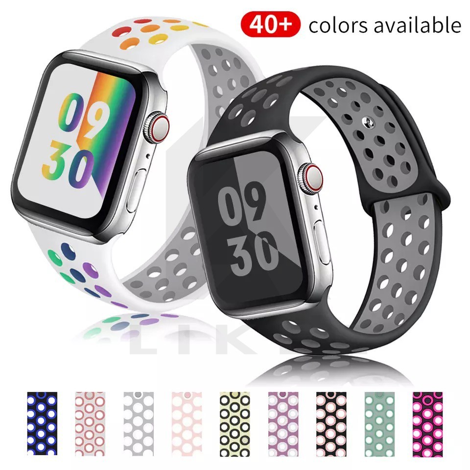 Dây đeo Apple Watch Silicone Series Ni-ke + Phiên bản 38mm/40mm/41mm 42mm/44mm/45mm cho Series 6 / SE / 5/4/3/2/1 Dây đeo iWatch Band