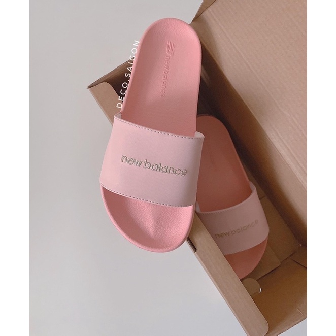 Dép quai ngang thêu logo NB 1101 cao 2cm màu Pink đế EVA nhẹ, êm chân– Hỗ trợ đổi size/tặng kèm box – Deco.saigon