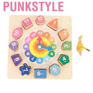 Punkstyle DIY Colorful Wood Beading Toy Set Beads String Cute Clock Shape Educational