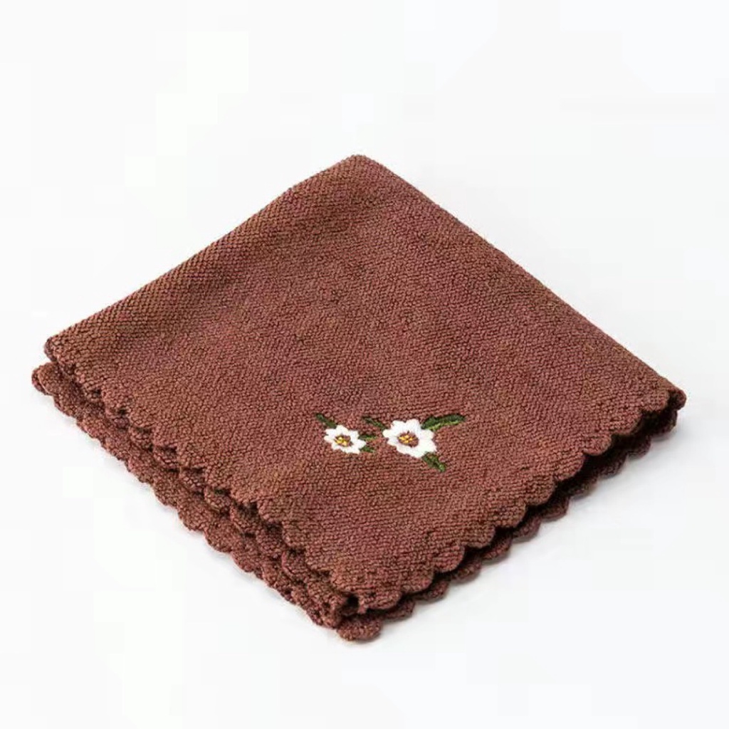 Khăn vải thấm trà thêu hoa cúc - loại dầy