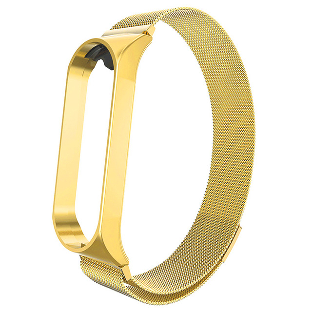 Dây Đeo Thay Thế Chất Liệu Kim Loại Dạng Lưới Có Khóa Nam Châm Cho Xiaomi Mi Band 5 / 4 / 3