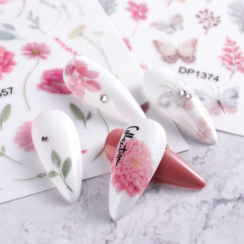 Miếng Dán Trang Trí Móng Tay Hình Hoa Anh Đào Nhiều Màu Sắc