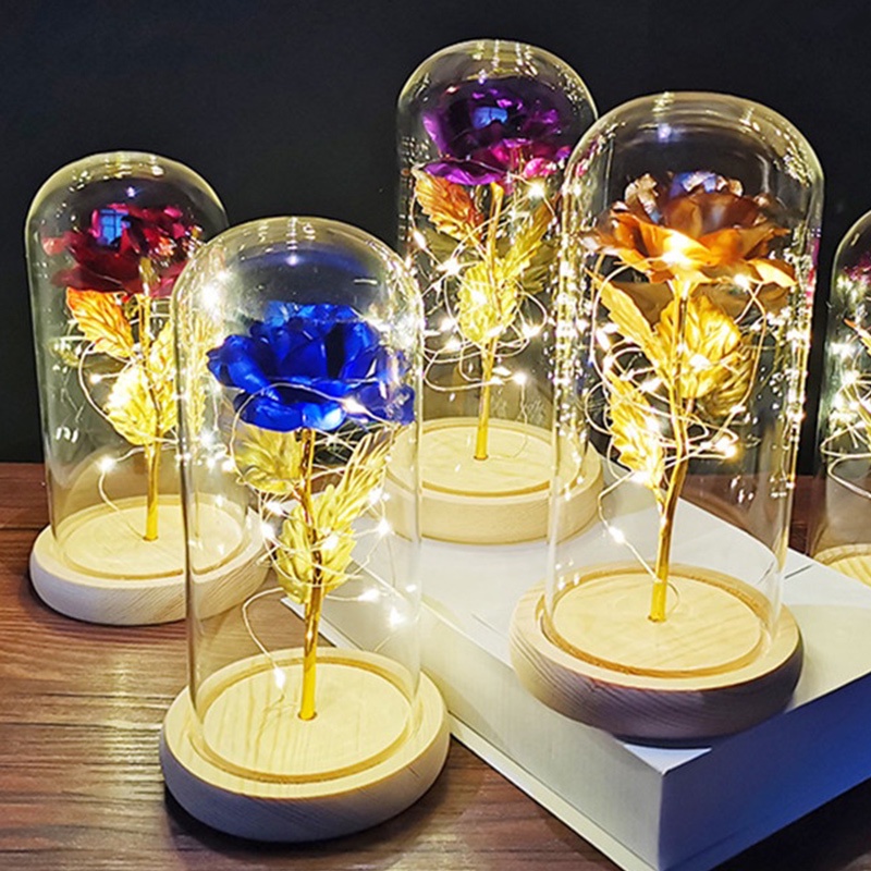 Hoa Hồng Nhân Tạo Có Đèn led Dùng Để Trang Trí