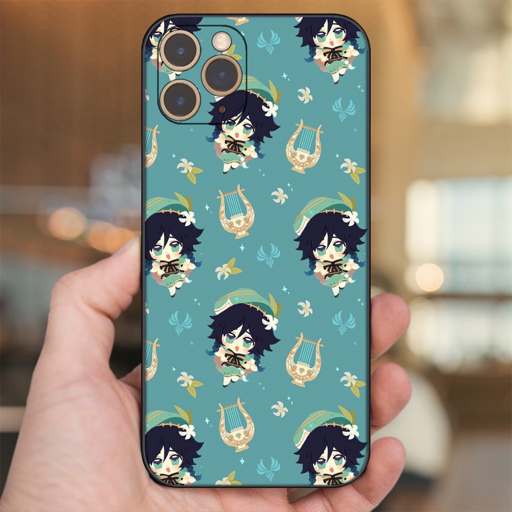 Ốp lưng iPhone 11 Pro dẻo đen cạnh vuông in hình Venti Genshin Impact