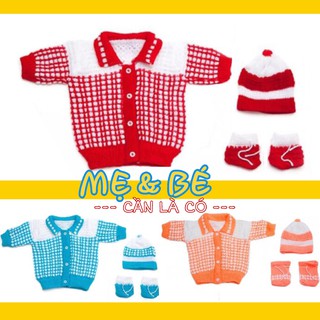 BỘ ÁO , NÓN , VỚ CHÂN BẰNG LEN CHO BÉ SƠ SINH - 7KG