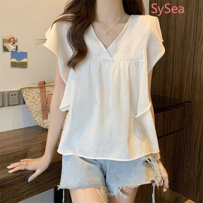 Áo Sơ Mi Chiffon Plus size Phong Cách Pháp Thời Trang Mùa Hè Cho Nữ